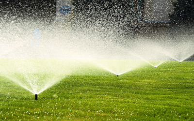 Lawn With Sprinklers